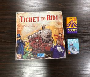 Board Games – Ticket to Ride, Scout, Sea Salt & Paper + Expansion
