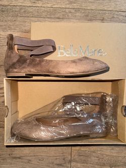 Bella Marie Dana-20B Womens Classic Ballerina Flats Taupe Suede Size 7.5