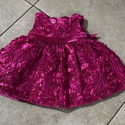 American Princess Baby Girl’s Magenta Dress, Size 12 Months 