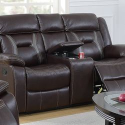 Brand New Manual Reclining Loveseat With Cup Holder