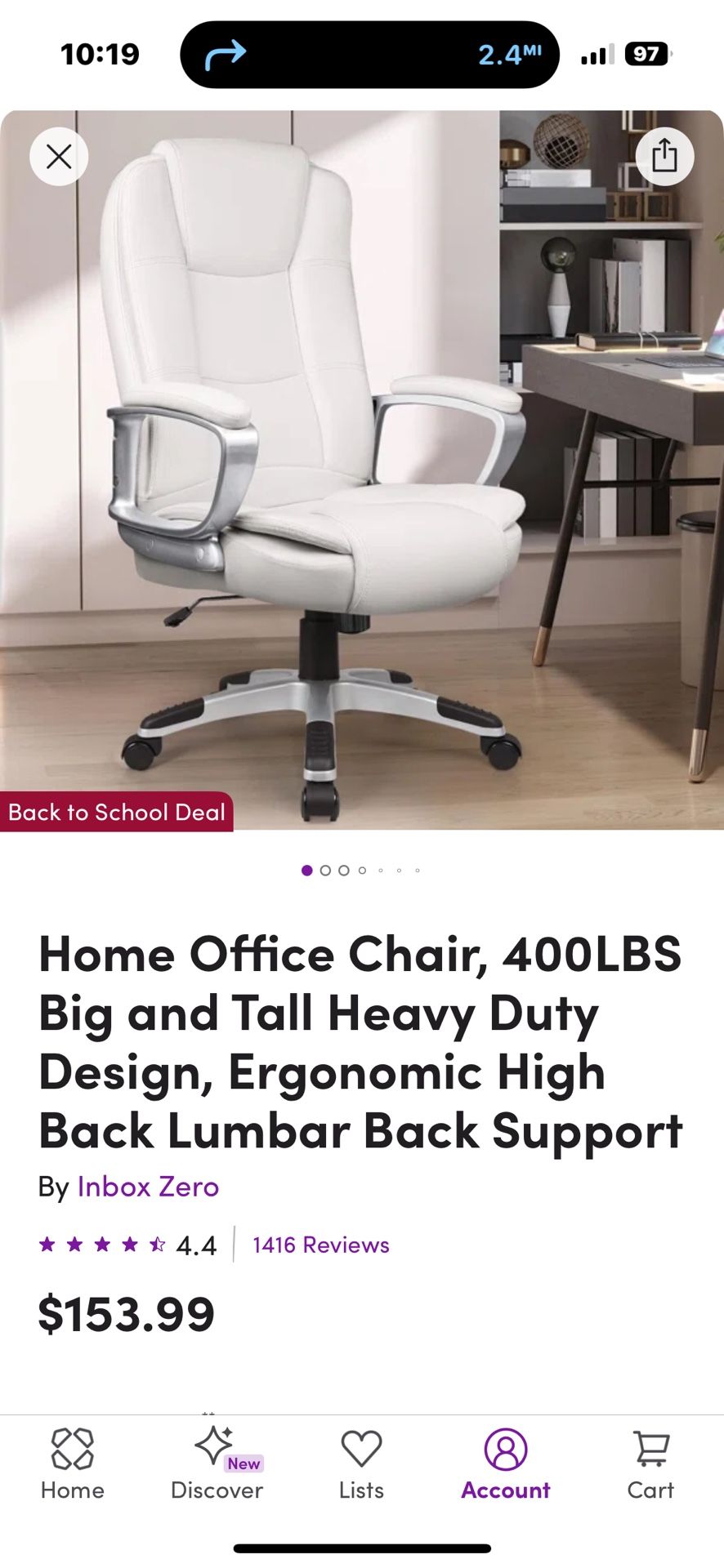 Executive Desk chair-White