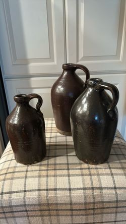 Antique Stoneware Jugs Set of 3
