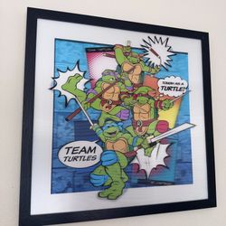 Framed 3d Ninja Turtles Poster