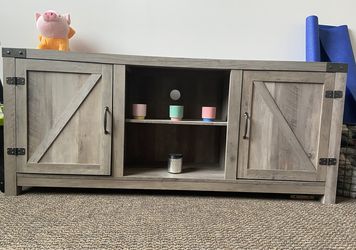 Walker Edison Farmhouse TV Stand — Grey, Fits 65" TV