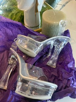 Clear Platform High Heel Sandals