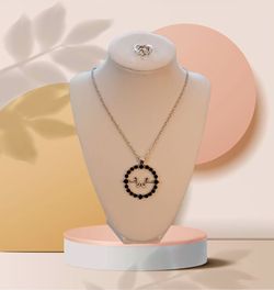 pendant necklace wednesday addams With Ring Set