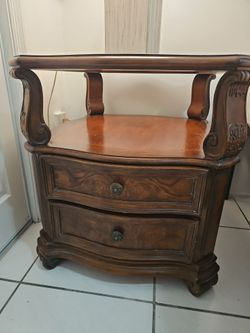 Drexel Heritage Original Wood Nightstand with Two Drawers