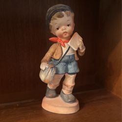 Boy Carrying Mail Enesco Japan Porcelain Figurine