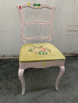 Antique Chair - Rose Flowers French Pink