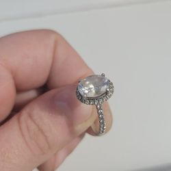 Moissanite Oval Engagement Ring With Halo