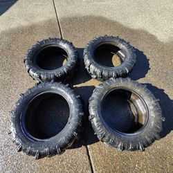 Quad/UTV tires with 75% to 85% tred left!