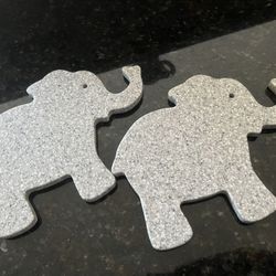 $10- Elephant Lovers:  Ceramic Elephant Trivets