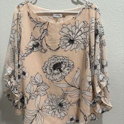 Calvin Klein Peach Floral Blouse