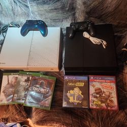 Sony PS4 500G and Xbox One 500Gb W Games and Remote " Both in Good Working Condition"