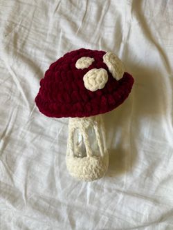 Crochet Mushroom jar