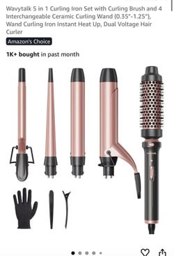 Wavytalk 5 in 1 Curling Iron Set with Curling Brush and 4 Interchangeable Ceramic Curling Wand (0.35 $15 $29 * Nearby • 1 mi Like Comment Mark as sold
