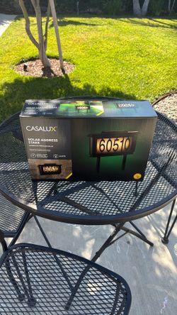 Casalux Solar Lighted Home Address Stake Or Wall Mounted NEW