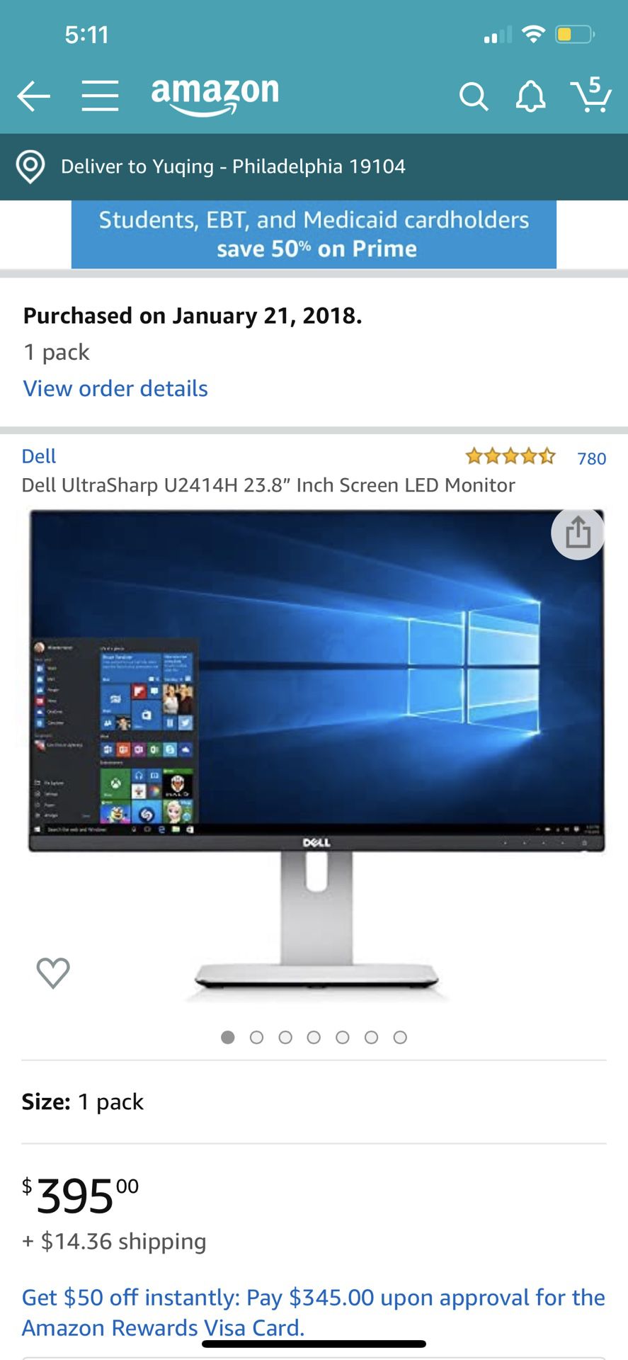 Dell 23.8” Ultra Sharp Monitor