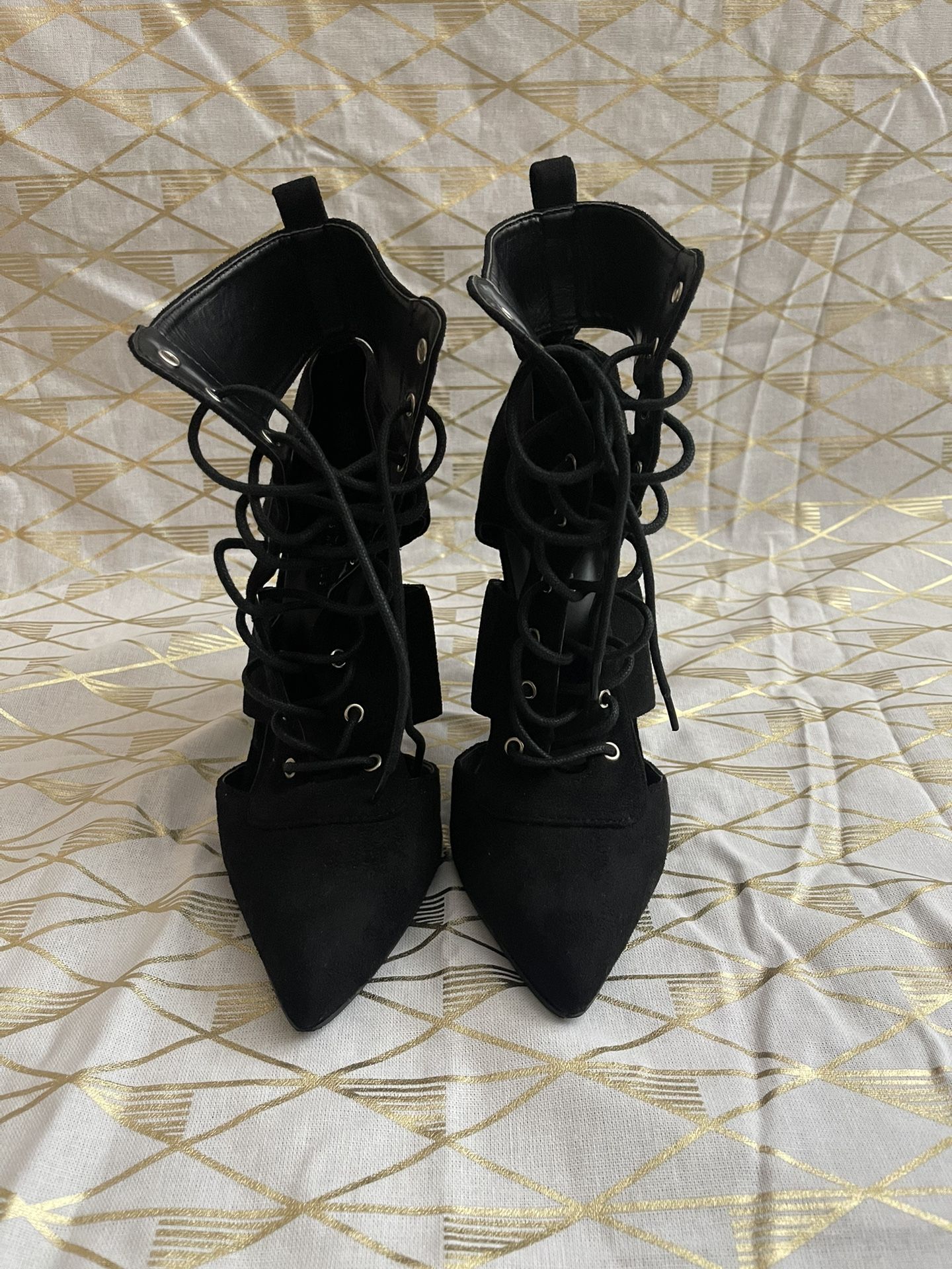 Fashion Nova Lace Up Booties, Size 10