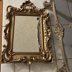 Hollywood Regency Gold Ornate Mirror ~Small Spaces