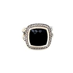 D.Y. 925 Onyx/Diamonds Albion Ring (11mm)