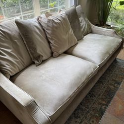 Pottery Barn Velour Sofa