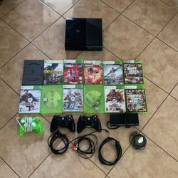 Xbox360 With Controllers And Games And Wires