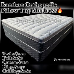 Queen Bamboo Orthopedic Pillow Top Mattress!