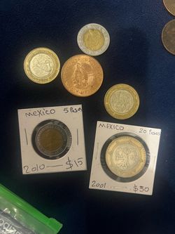 Mexican coins 6 pieces
