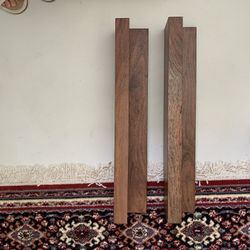 Set Of 6 Hard Wood Floating Shelves Brown Walnut