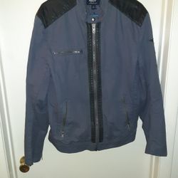  Biker Jacket Gray Patriotic Rock N Roll M
