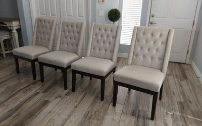 Four beautiful button Tufted Accent Chairs