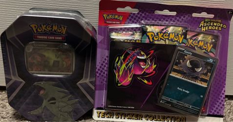 Pokemon Cards Bundle Tech Sticker & Tin (Sealed)