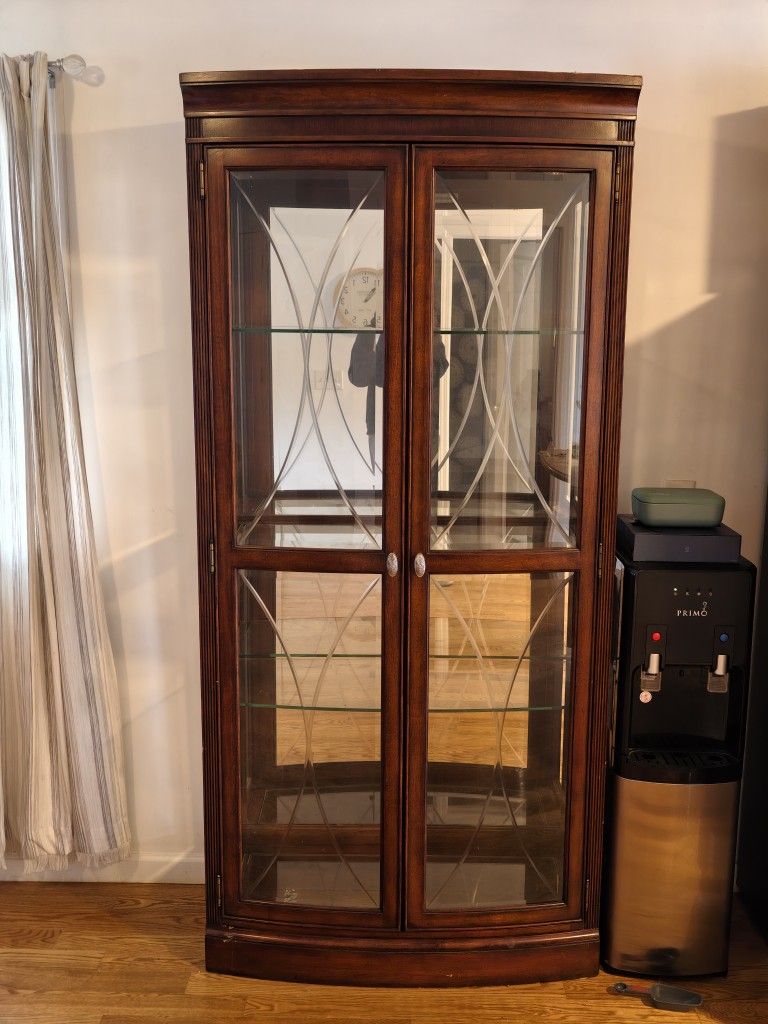 Cherry Oak Curio Cabinet