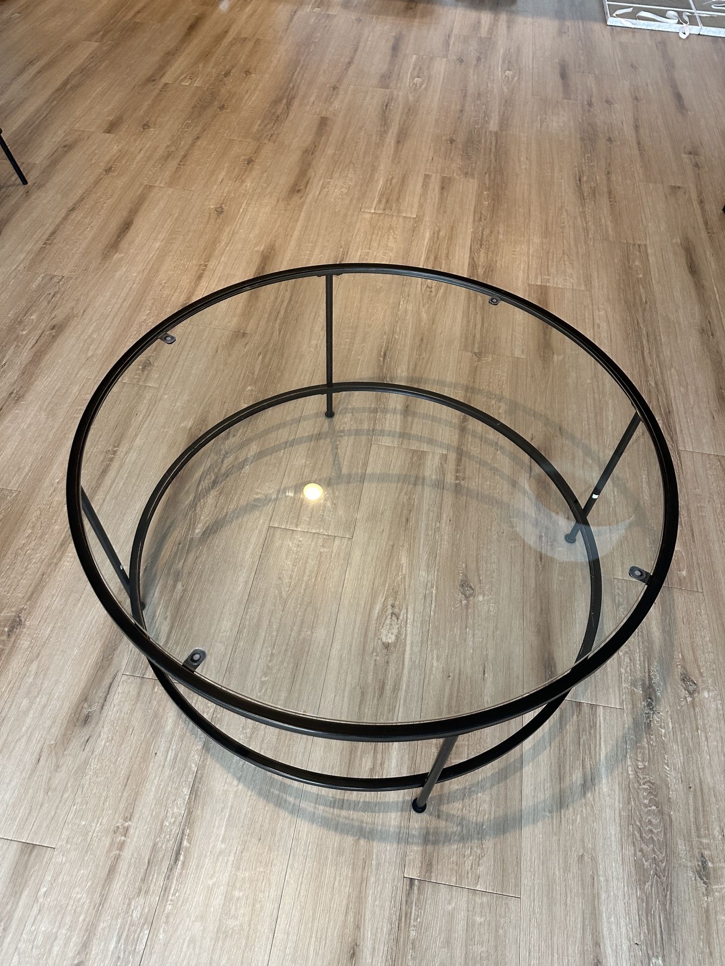 34 inch Round Tempered Glass Coffee Table