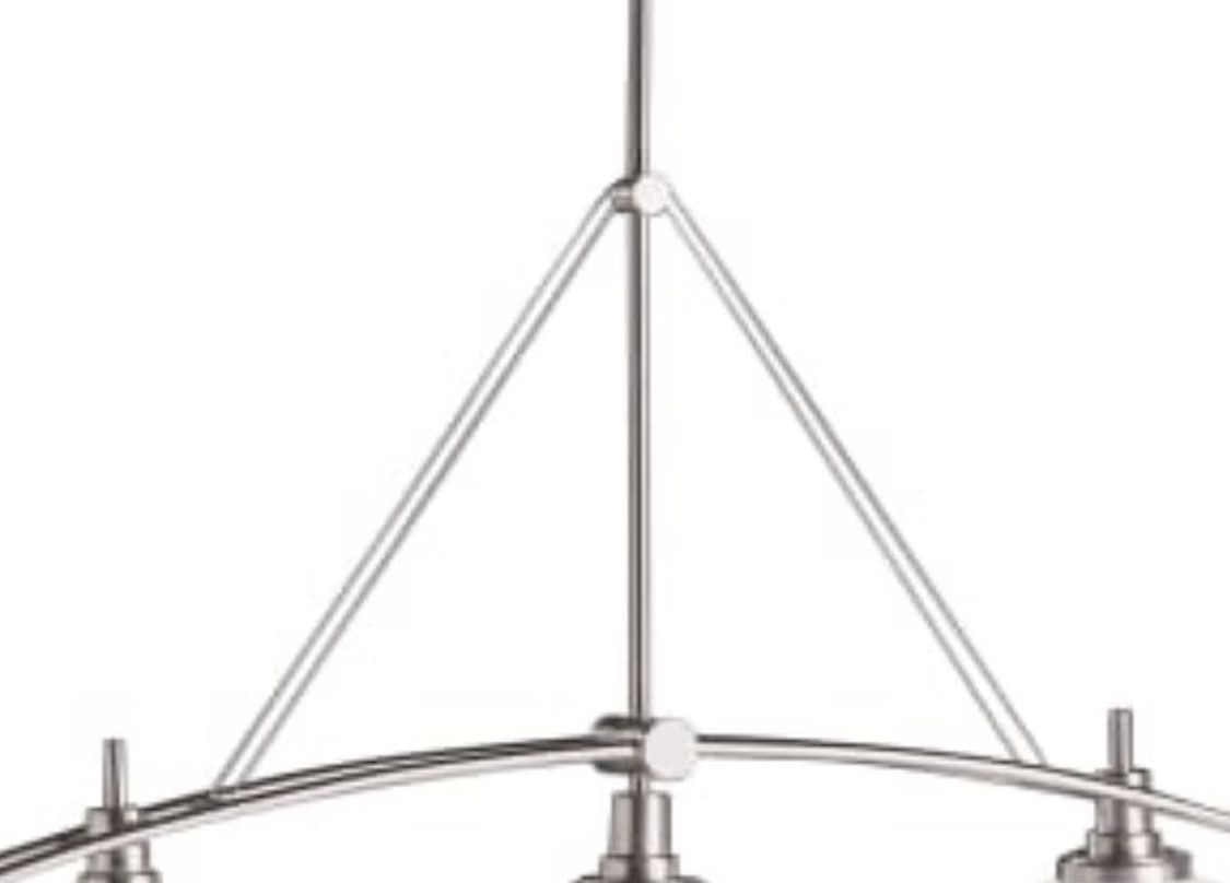 3 Light Linear Chandelier Pendant with Satin Etched Glass