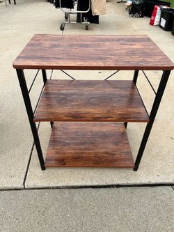 rustic brown kitchen cart