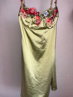 Green floral dress