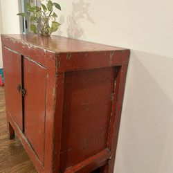 Red Lacquered Asian Buffet/Cabinet