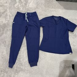 Small FIGS Navy Blue Scrub Set