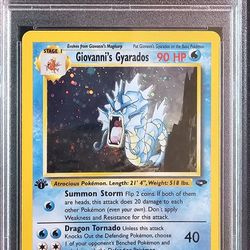 Giovanni's Gyarados [1st Edition] #5 Pokemon Gym Challenge PSA 7