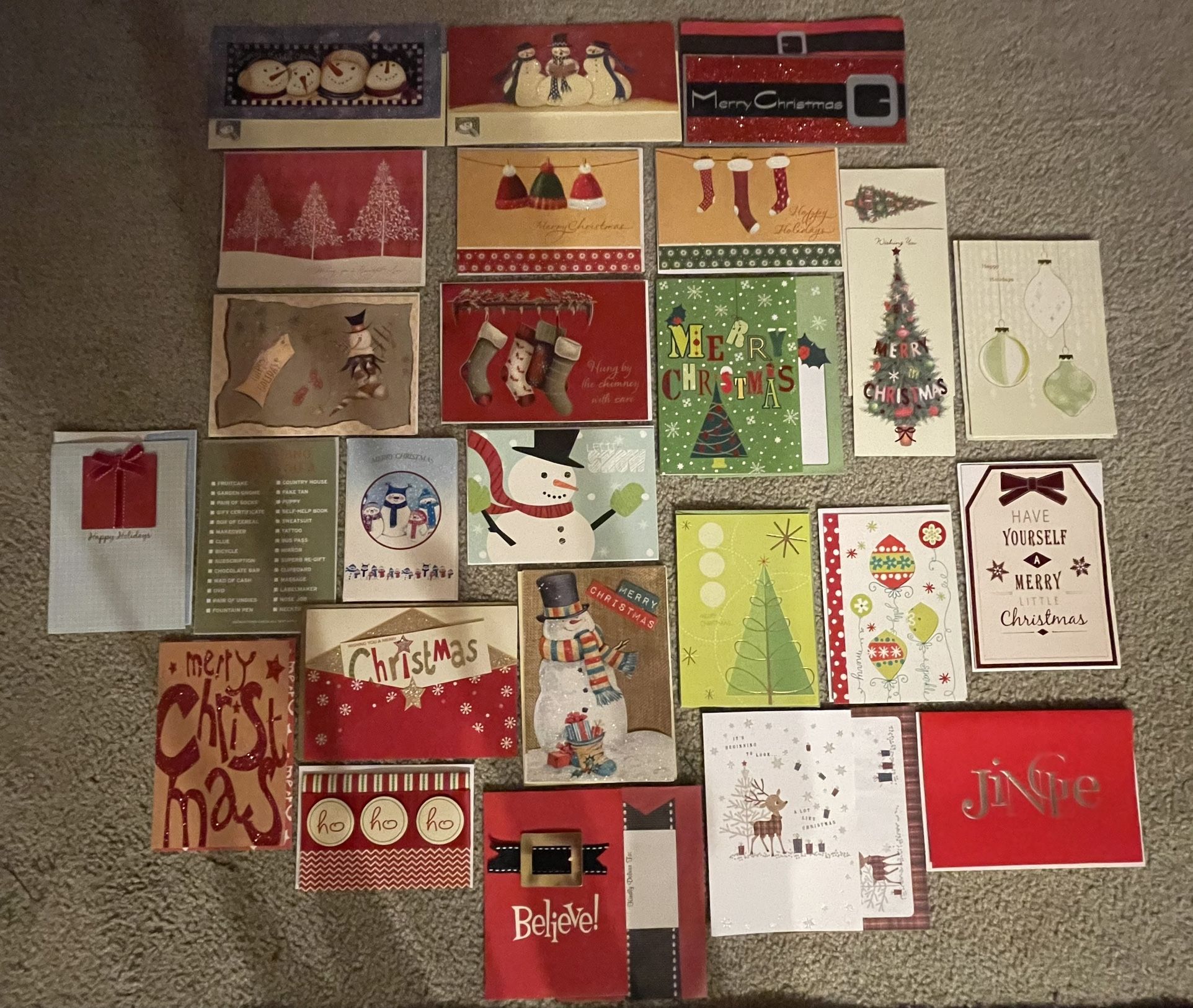 A Variety Of 25 wonderful quality Christmas Cards! , I took a bunch Of Different Boxes and made Up bundles! More info in description