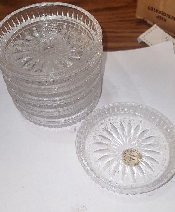 Set Of 6 Princess House Lead Crystal Coasters