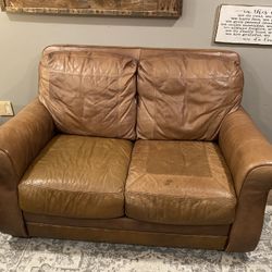 Leather Loveseat 