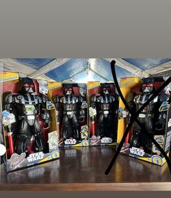 Fisher-Price Imaginext STAR WARS Darth Vader Bot 2+ Ft Tall Toy, Lights Sounds & Stormtrooper Metal Character Key for Kids 