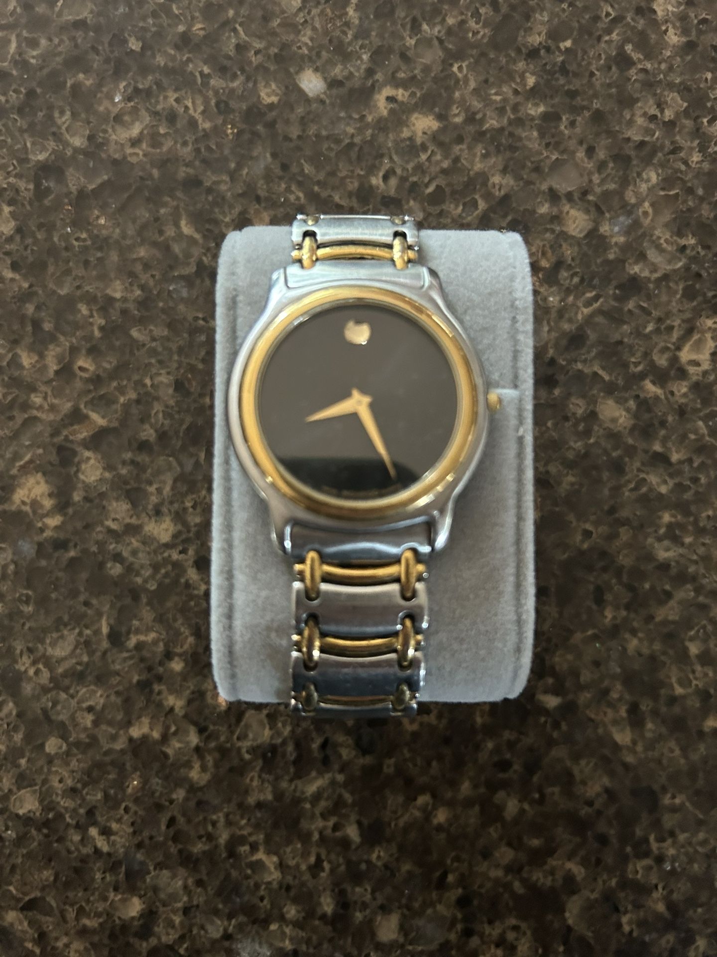 Vintage Movado Museum Gold and Silver Two Tone Men's Wrist Watch