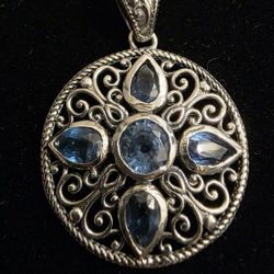 Indigo Kyanite Pendant In 925 Sterling Silver