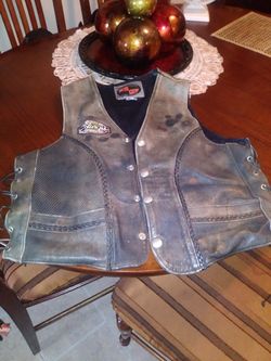 Bikers leather vest