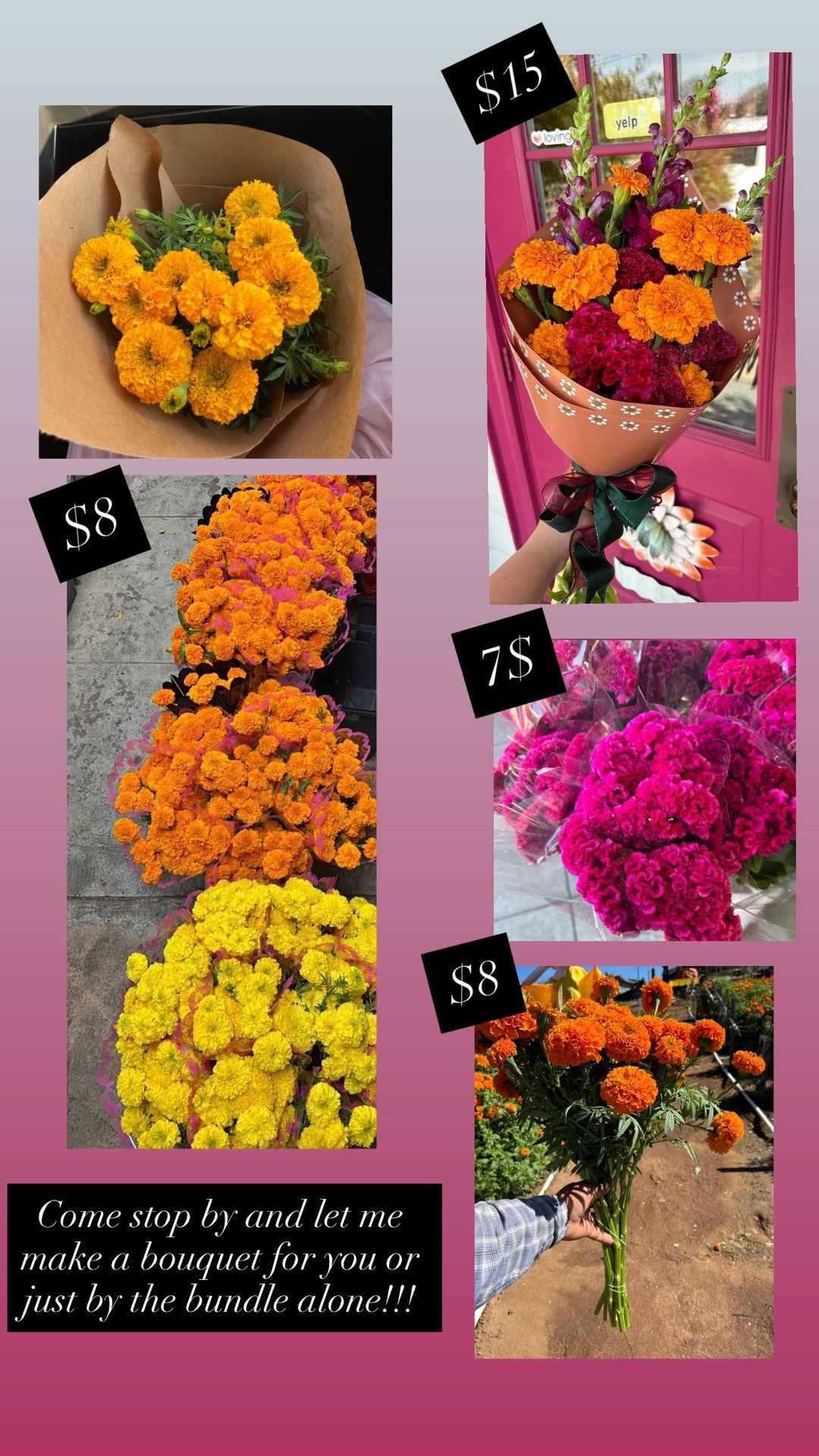 Día de los Muertos Flower Bouquet – $15