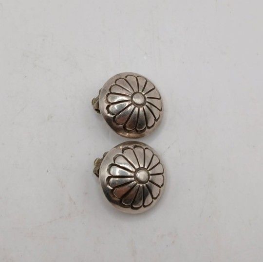 Silver Southwestern Flower Clip-ons